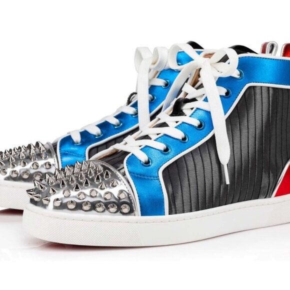 Men’s Christian Louboutin LOU SPIKES ORLATO FLAT Hi High Top Sneakers Shoes 41.5 - Picture 16 of 16